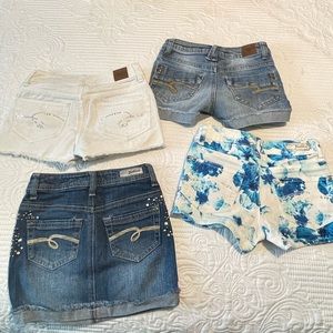 Justice shorts and skirt.